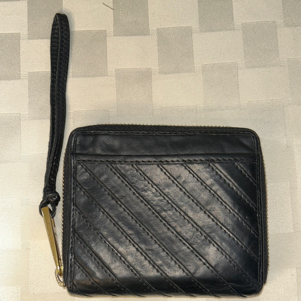Margot New York Black Leather Wristlet